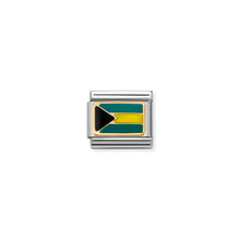 Load image into Gallery viewer, COMPOSABLE CLASSIC LINK 030235/19 BAHAMAS FLAG IN 18K GOLD AND ENAMEL
