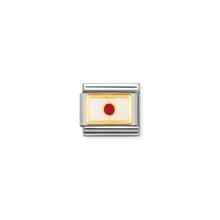 Load image into Gallery viewer, COMPOSABLE CLASSIC LINK 030236/01 JAPAN FLAG IN 18K GOLD AND ENAMEL
