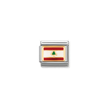 Load image into Gallery viewer, COMPOSABLE CLASSIC LINK 030236/13 LEBANON FLAG IN 18K GOLD AND ENAMEL
