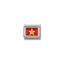 Load image into Gallery viewer, COMPOSABLE CLASSIC LINK 030236/20 VIETNAM FLAG IN 18K GOLD AND ENAMEL
