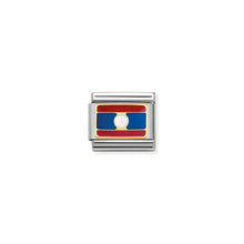 Load image into Gallery viewer, COMPOSABLE CLASSIC LINK 030236/21 LAOS FLAG IN 18K GOLD AND ENAMEL
