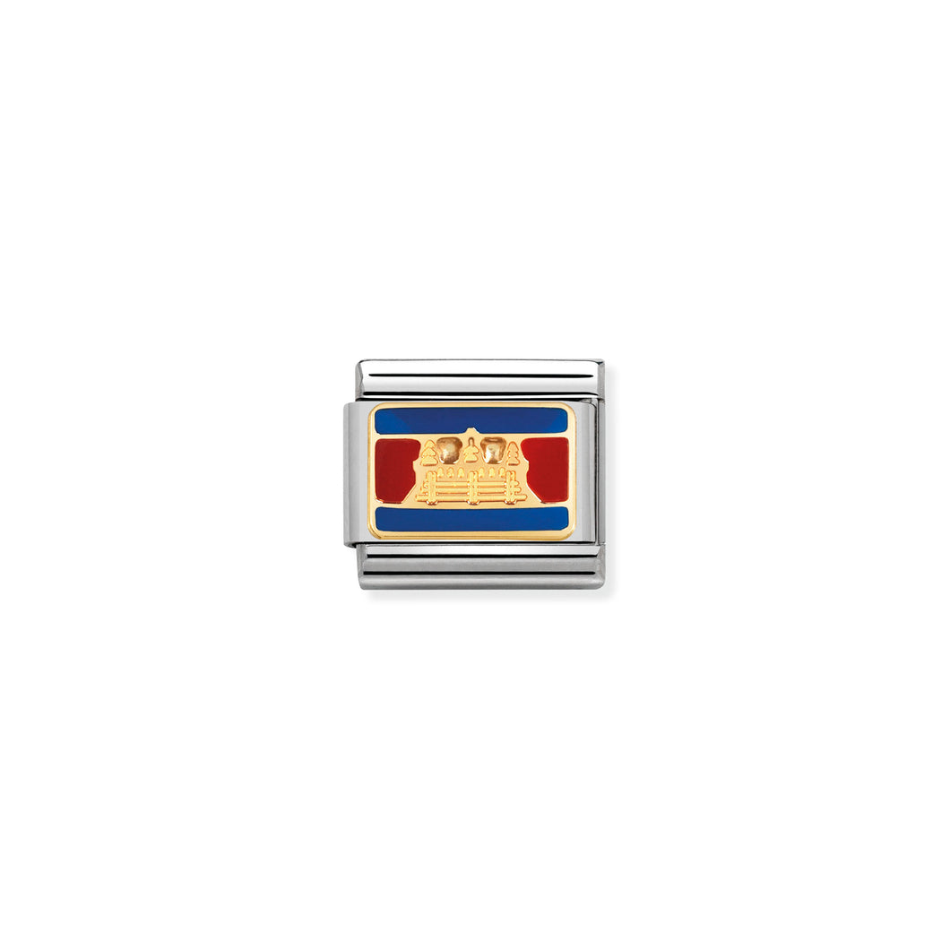 COMPOSABLE CLASSIC LINK 030236/23 CAMBODIA FLAG IN 18K GOLD AND ENAMEL