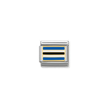 Load image into Gallery viewer, COMPOSABLE CLASSIC LINK 030237/18 BOTSWANA FLAG IN 18K GOLD AND ENAMEL
