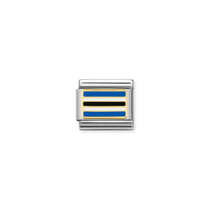 COMPOSABLE CLASSIC LINK 030237/18 BOTSWANA FLAG IN 18K GOLD AND ENAMEL