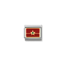 Load image into Gallery viewer, COMPOSABLE CLASSIC LINK 030237/20 MOROCCO FLAG IN 18K GOLD AND ENAMEL
