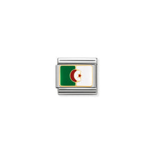 Load image into Gallery viewer, COMPOSABLE CLASSIC LINK 030237/21 ALGERIA FLAG IN 18K GOLD AND ENAMEL
