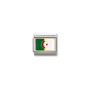 COMPOSABLE CLASSIC LINK 030237/21 ALGERIA FLAG IN 18K GOLD AND ENAMEL