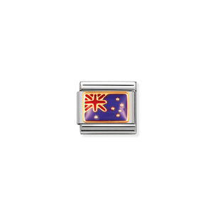 COMPOSABLE CLASSIC LINK 030238/01 AUSTRALIA FLAG IN 18K GOLD AND ENAMEL