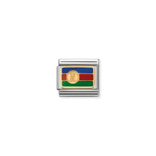 Load image into Gallery viewer, COMPOSABLE CLASSIC LINK 030238/04 NEW CALEDONIA FLAG IN 18K GOLD AND ENAMEL
