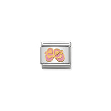 Load image into Gallery viewer, COMPOSABLE CLASSIC LINK 030242/37 PINK BABY SHOES IN 18K GOLD AND ENAMEL
