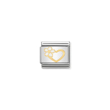 Load image into Gallery viewer, COMPOSABLE CLASSIC LINK 030253/40 HEART WITH WHITE FLOWER IN 18K GOLD AND ENAMEL
