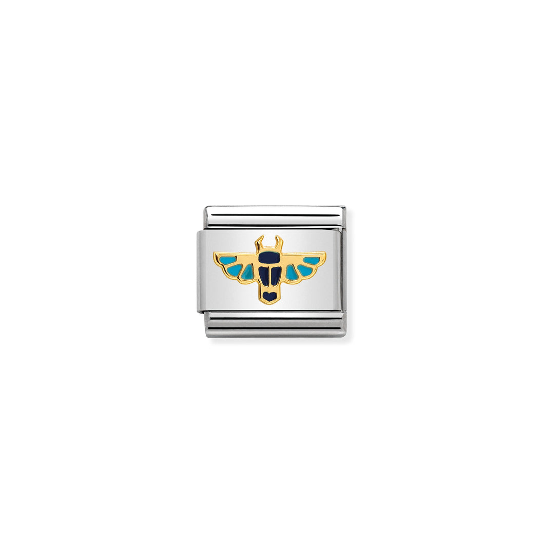 COMPOSABLE CLASSIC LINK 030262/13 EGYPTIAN SCARAB 18K GOLD AND ENAMEL