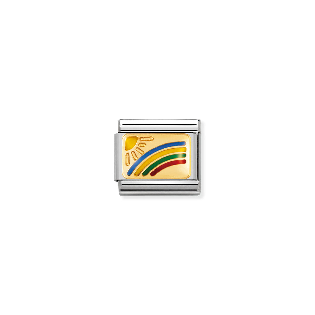 COMPOSABLE CLASSIC LINK 030263/08 RAINBOW 18K GOLD AND ENAMEL