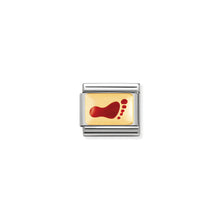 Load image into Gallery viewer, COMPOSABLE CLASSIC LINK 030263/10 RED FOOTPRINT 18K GOLD AND ENAMEL
