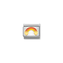 Load image into Gallery viewer, COMPOSABLE CLASSIC LINK 030272/52 RAINBOW WITH HEARTS IN 18K GOLD
