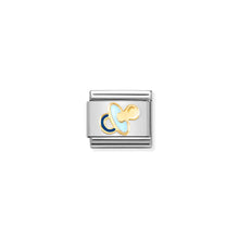 Load image into Gallery viewer, COMPOSABLE CLASSIC LINK 030272/63 LIGHT BLUE PACIFIER IN 18K GOLD
