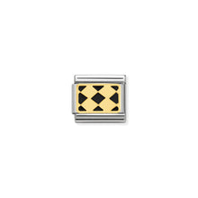 Load image into Gallery viewer, COMPOSABLE CLASSIC LINK 030280/27 DIAMOND PATTERN IN 18K GOLD AND ENAMEL
