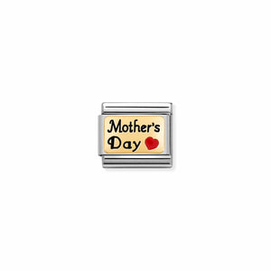 COMPOSABLE CLASSIC LINK 030284/54 MOTHER'S DAY GOLD & RED ENAMEL