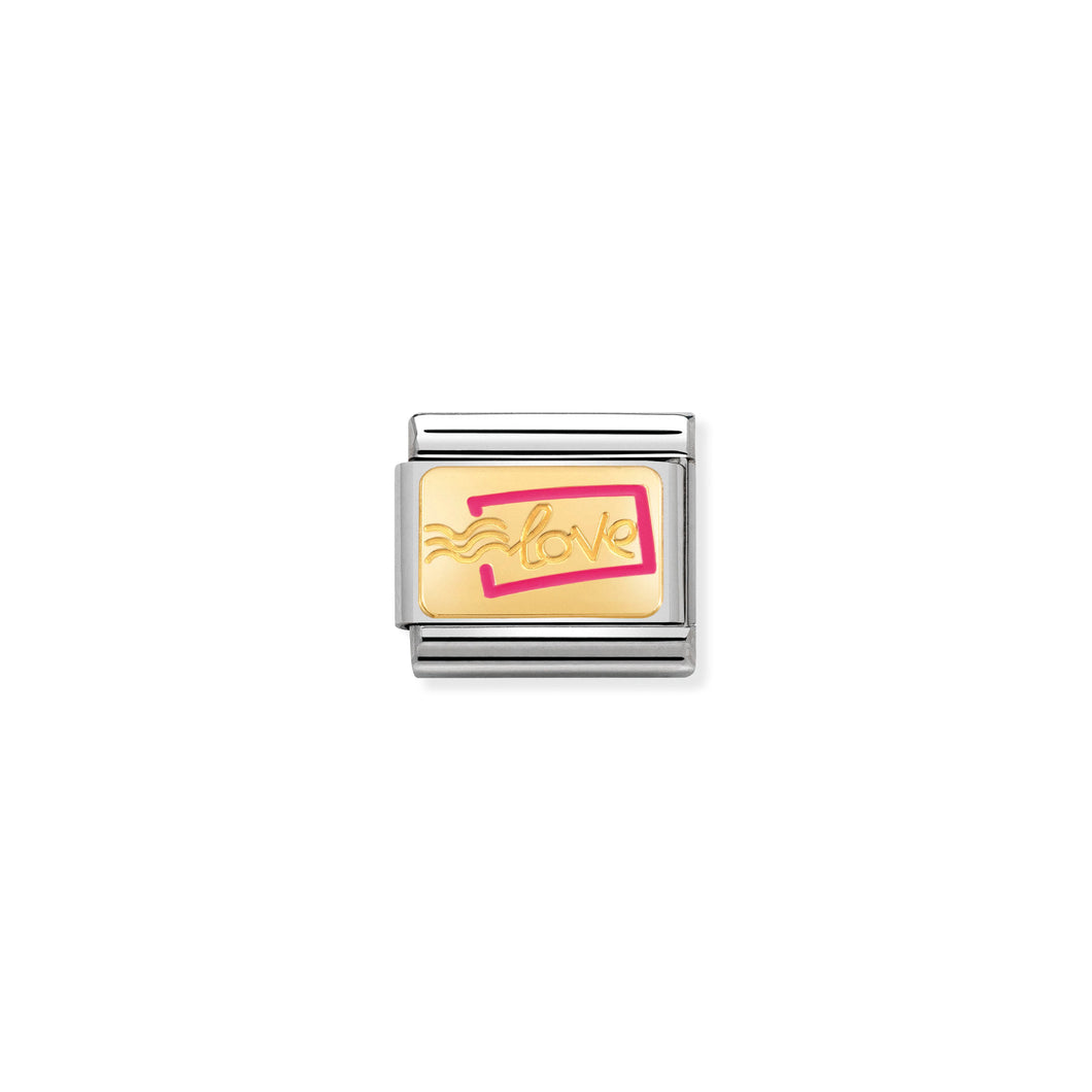 COMPOSABLE CLASSIC LINK 030284/16 LOVE LETTER 18K GOLD AND ENAMEL