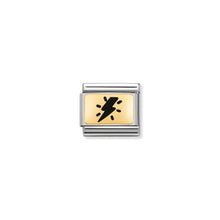 Load image into Gallery viewer, COMPOSABLE CLASSIC LINK 030284/40 BLACK THUNDERBOLT 18K GOLD AND ENAMEL
