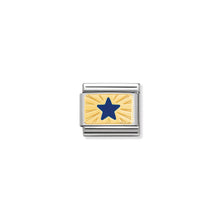 Load image into Gallery viewer, COMPOSABLE CLASSIC LINK 030284/41 BLUE STAR 18K GOLD AND ENAMEL
