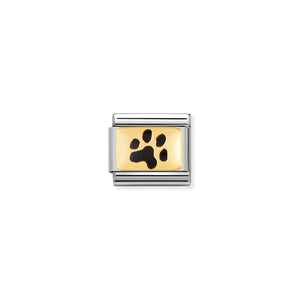 COMPOSABLE CLASSIC LINK 030284/47 PAW PRINT 18K GOLD AND ENAMEL