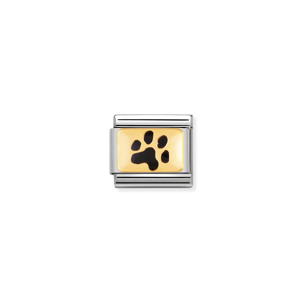 COMPOSABLE CLASSIC LINK 030284/47 PAW PRINT 18K GOLD AND ENAMEL