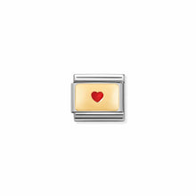 Load image into Gallery viewer, COMPOSABLE CLASSIC LINK 030284/50 SMALL HEART IN GOLD &amp; RED ENAMEL
