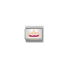 Load image into Gallery viewer, COMPOSABLE CLASSIC LINK 030285/05 CAKE WITH CANDLE 18K GOLD AND ENAMEL
