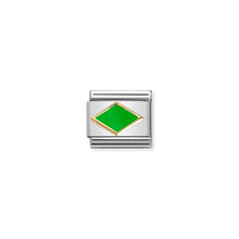 Load image into Gallery viewer, COMPOSABLE CLASSIC LINK 030285/51 GREEN RHOMBUS IN GOLD
