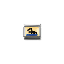 Load image into Gallery viewer, COMPOSABLE CLASSIC LINK 030287/01 SWIMMER 18K GOLD AND ENAMEL

