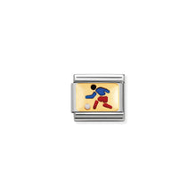Load image into Gallery viewer, COMPOSABLE CLASSIC LINK 030287/02 FOOTBALL PLAYER 18K GOLD AND ENAMEL
