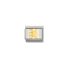 Load image into Gallery viewer, COMPOSABLE CLASSIC LINK 030301/14 LETTER N IN 18K GOLD AND CZ
