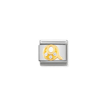 Load image into Gallery viewer, COMPOSABLE CLASSIC LINK 030301/17 LETTER Q IN 18K GOLD AND CZ

