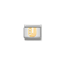 Load image into Gallery viewer, COMPOSABLE CLASSIC LINK 030301/21 LETTER U IN 18K GOLD AND CZ
