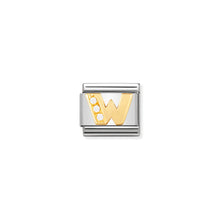 Load image into Gallery viewer, COMPOSABLE CLASSIC LINK 030301/23 LETTER W IN 18K GOLD AND CZ
