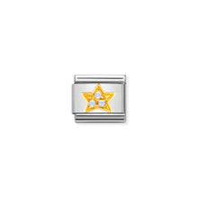 Load image into Gallery viewer, COMPOSABLE CLASSIC LINK 030308/05 LIGHT BLUE STAR IN 18K GOLD AND CZ
