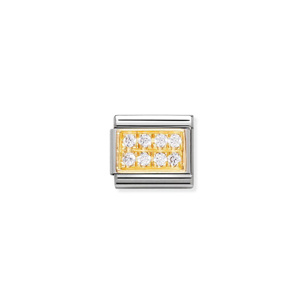 COMPOSABLE CLASSIC LINK 030314/01 WHITE PAVÉ WITH CZ IN 18K GOLD