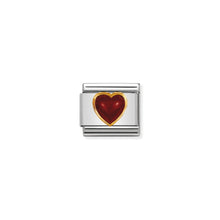 Load image into Gallery viewer, COMPOSABLE CLASSIC LINK 030501/04 HEART WITH RED AGATE IN 18K GOLD
