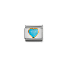 Load image into Gallery viewer, COMPOSABLE CLASSIC LINK 030501/06 HEART WITH TURQUOISE IN 18K GOLD

