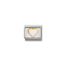 Load image into Gallery viewer, COMPOSABLE CLASSIC LINK 030501/07 HEART WITH WHITE OPAL IN 18K GOLD

