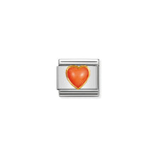Load image into Gallery viewer, COMPOSABLE CLASSIC LINK 030501/10 HEART WITH PINK CORAL IN 18K GOLD

