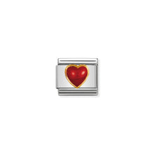 Load image into Gallery viewer, COMPOSABLE CLASSIC LINK 030501/11 HEART WITH RED CORAL IN 18K GOLD
