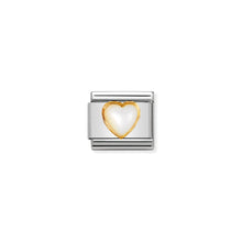 Load image into Gallery viewer, COMPOSABLE CLASSIC LINK 030501/12 HEART WITH WHITE MOTHER OF PEARL IN 18K GOLD
