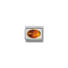 Load image into Gallery viewer, COMPOSABLE CLASSIC LINK 030502/01 AMBER OVAL IN 18K GOLD
