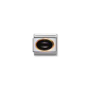 COMPOSABLE CLASSIC LINK 030502/02 BLACK AGATE OVAL IN 18K GOLD