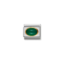 Load image into Gallery viewer, COMPOSABLE CLASSIC LINK 030502/03 GREEN AGATE OVAL IN 18K GOLD

