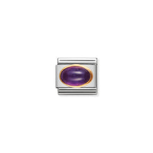 Load image into Gallery viewer, COMPOSABLE CLASSIC LINK 030504/02 FEBRUARY AMETHYST OVAL STONE IN 18K GOLD
