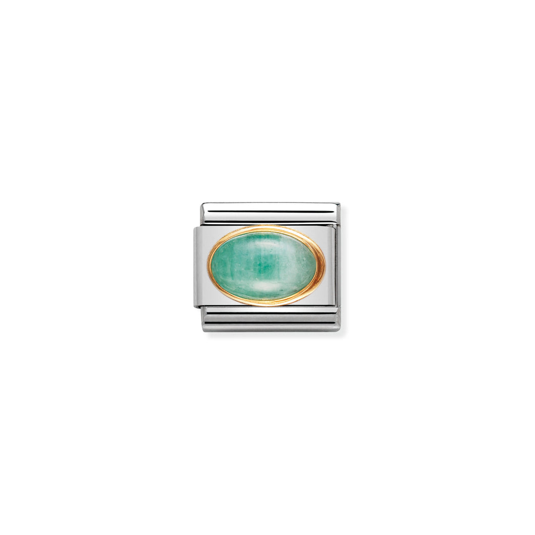 COMPOSABLE CLASSIC LINK 030504/09 MAY EMERALD OVAL STONE IN 18K GOLD