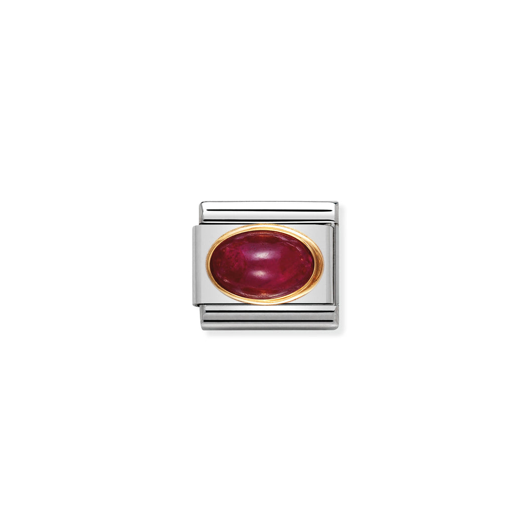 COMPOSABLE CLASSIC LINK 030504/10 JULY RUBY OVAL STONE IN 18K GOLD